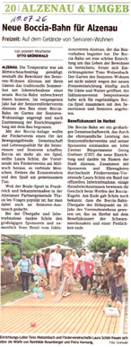 neue Boccia-Bahn f&uuml;r Alzenau